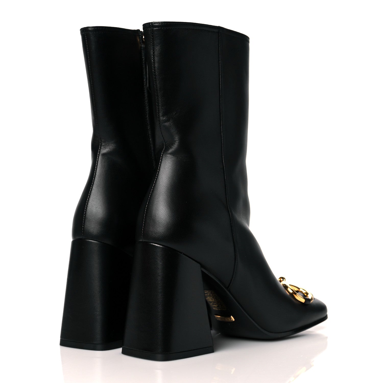 Gucci Nappa Horsebit Ankle Boots 39 Black 4 of 10