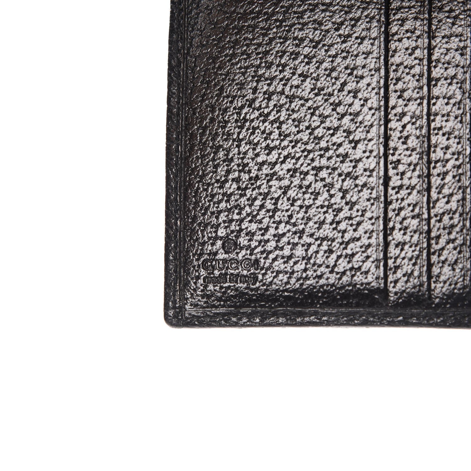 Gucci Monogram Textured Calfskin Metal Bar French Flap Wallet Black 6 of 8