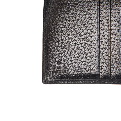 Gucci Monogram Textured Calfskin Metal Bar French Flap Wallet Black 6 of 8