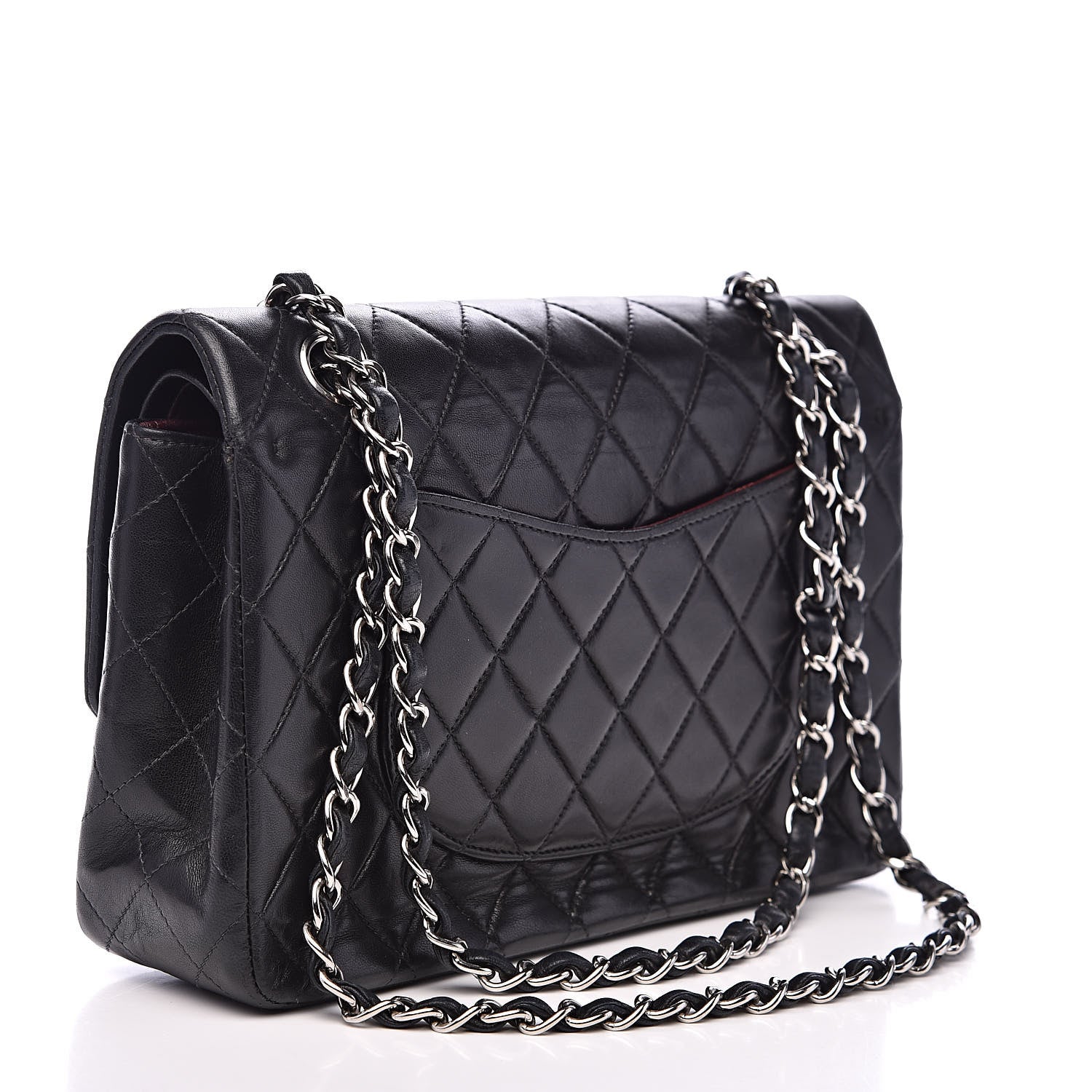 Chanel Lambskin Quilted Medium Double Flap Black 3 of 17