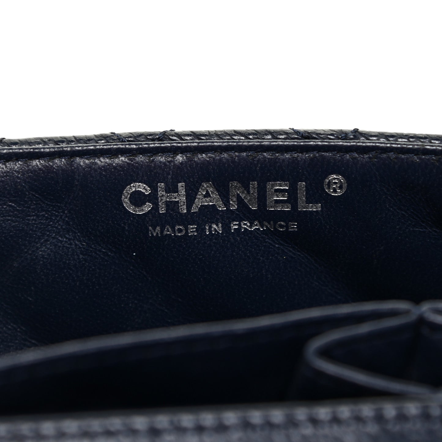 Caviar Quilted East West Flap Navy