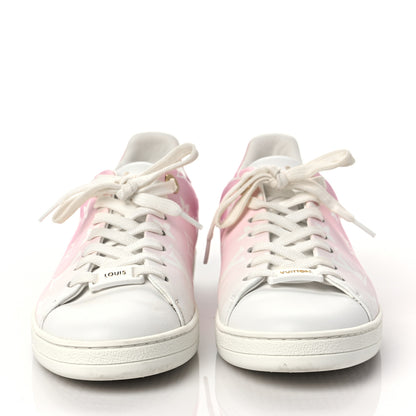 Louis Vuitton Calfskin Monogram Frontrow Sneakers 37.5 White Pink 2 of 9