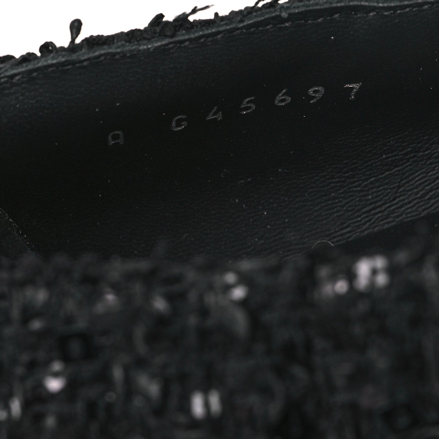 Tweed Sequin Mary Jane Flats 37.5 Black