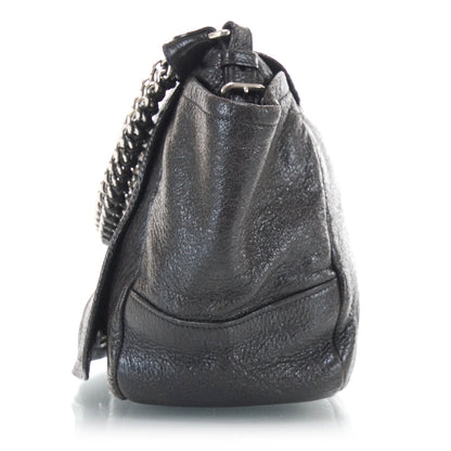 Prada Cervo Lux Chain Flap Hobo Ebano 4 of 10