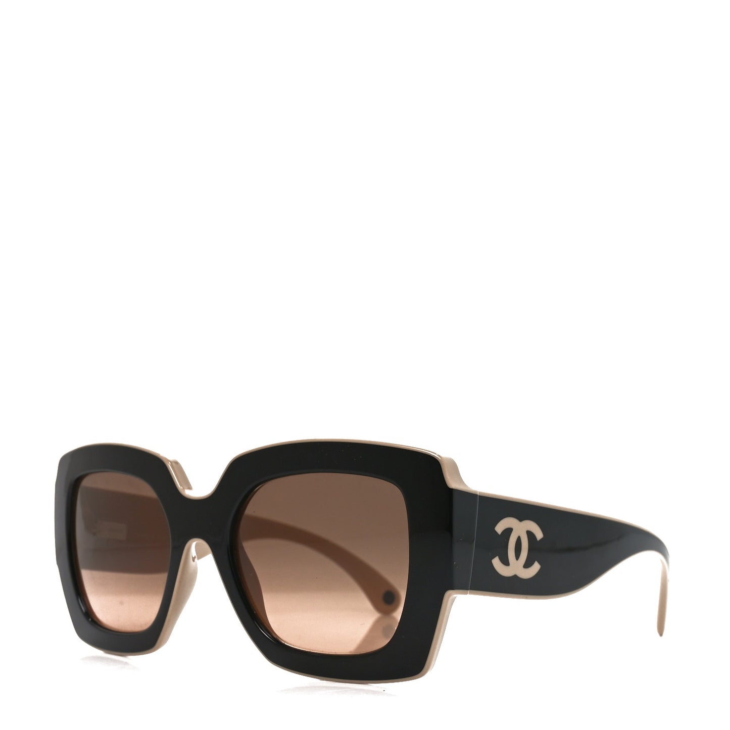 Acetate Square Sunglasses 6059 Black Beige