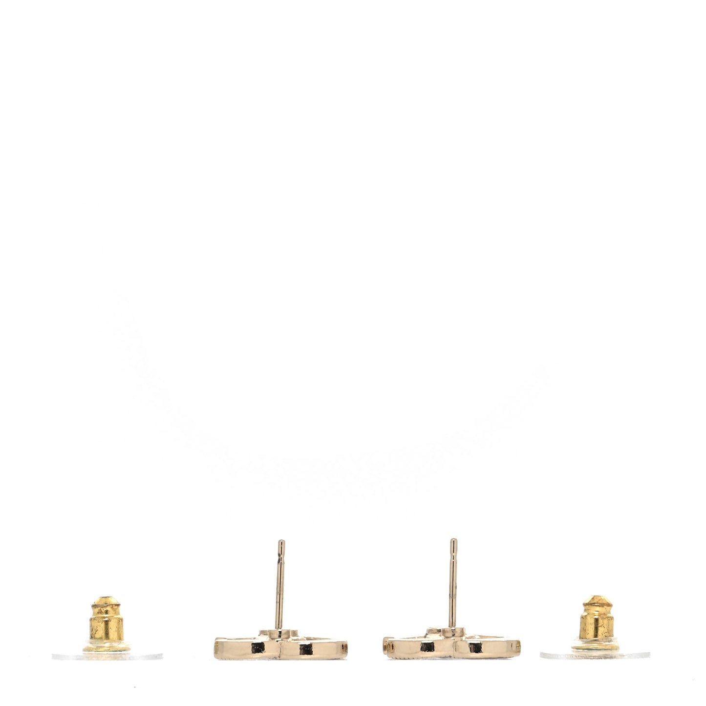 Enamel CC Earrings Black Gold