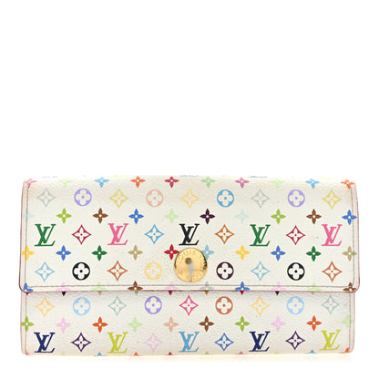 Louis Vuitton Monogram Multicolor Sarah Wallet White Litchi 1 of 6