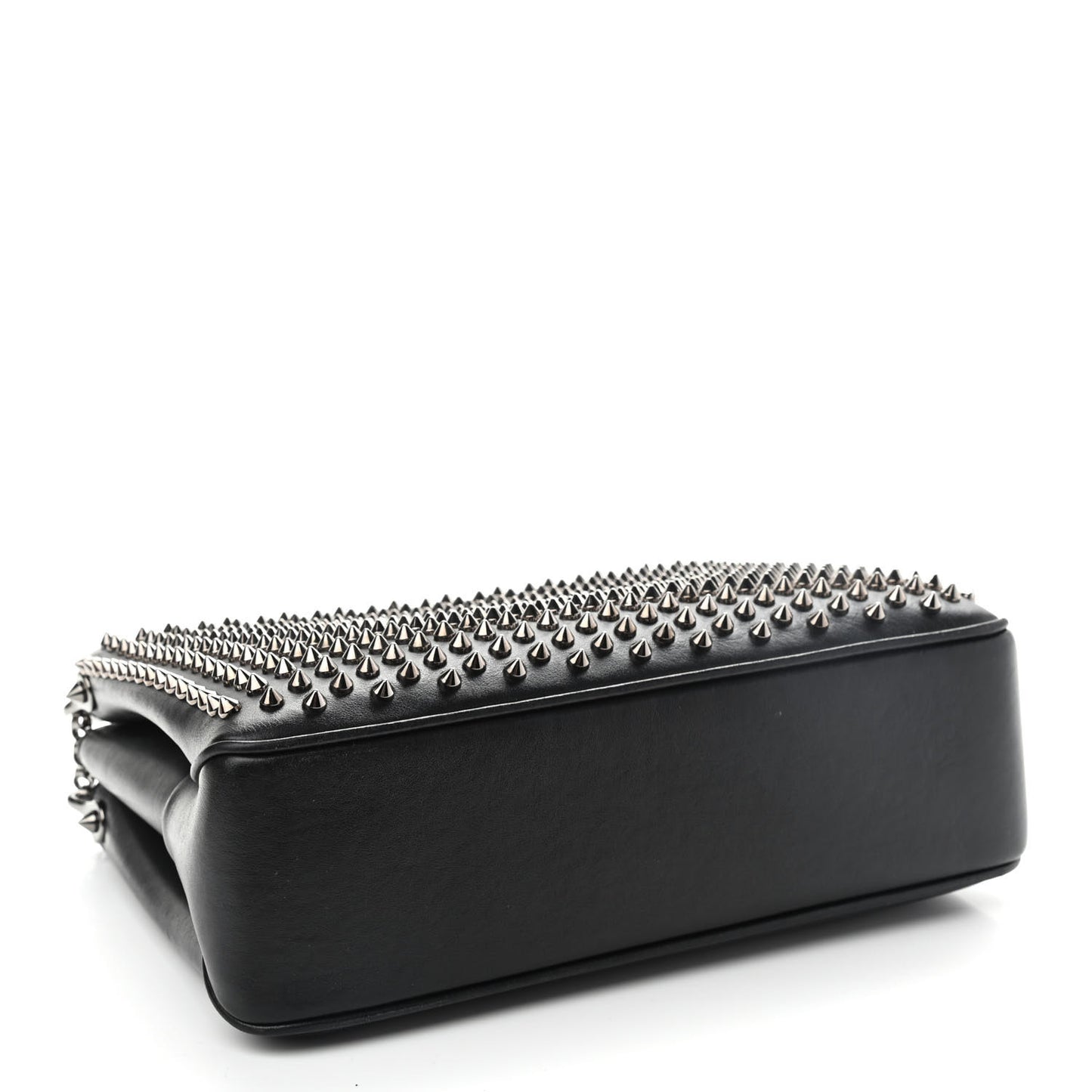 Calfskin Small Triloubi Paris Spikes Chain Bag Black