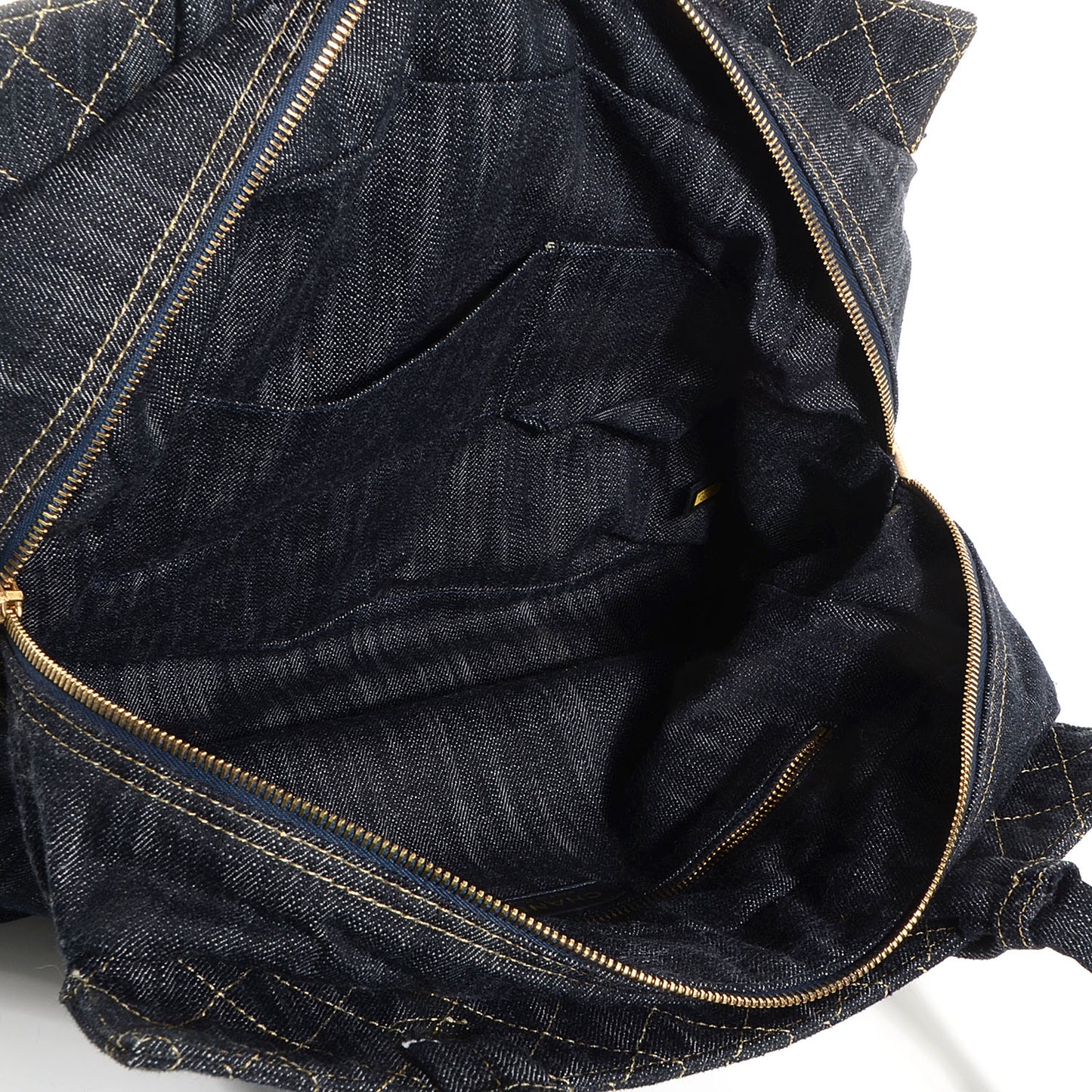 Denim CC Double Pocket Shoulder Bag Blue