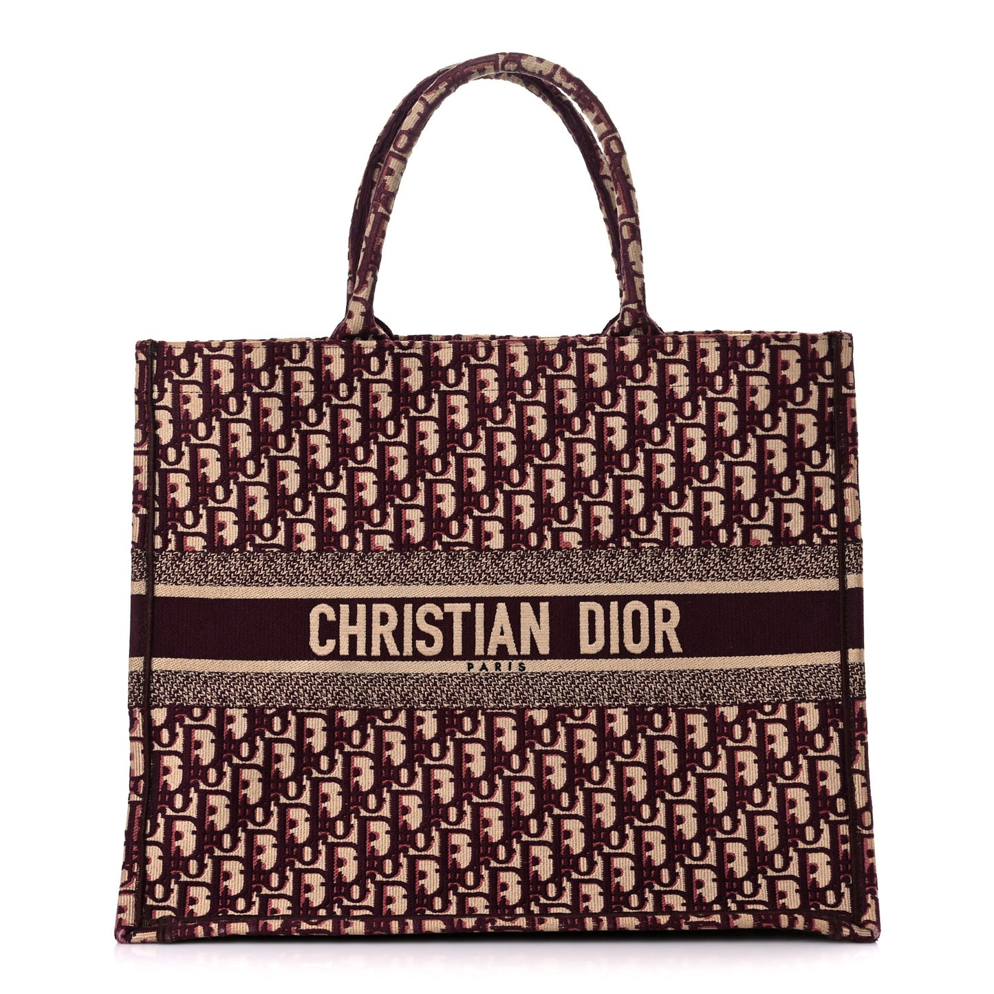 Oblique Large Book Tote Burgundy Multicolor