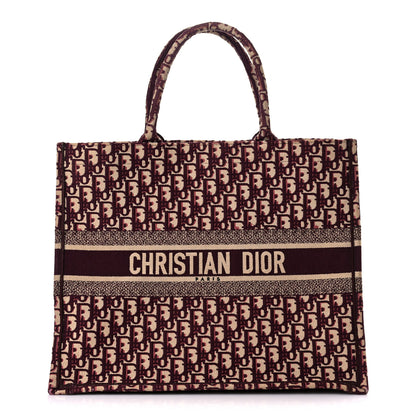 Christian Dior Oblique Large Book Tote Burgundy Multicolor 1 of 14