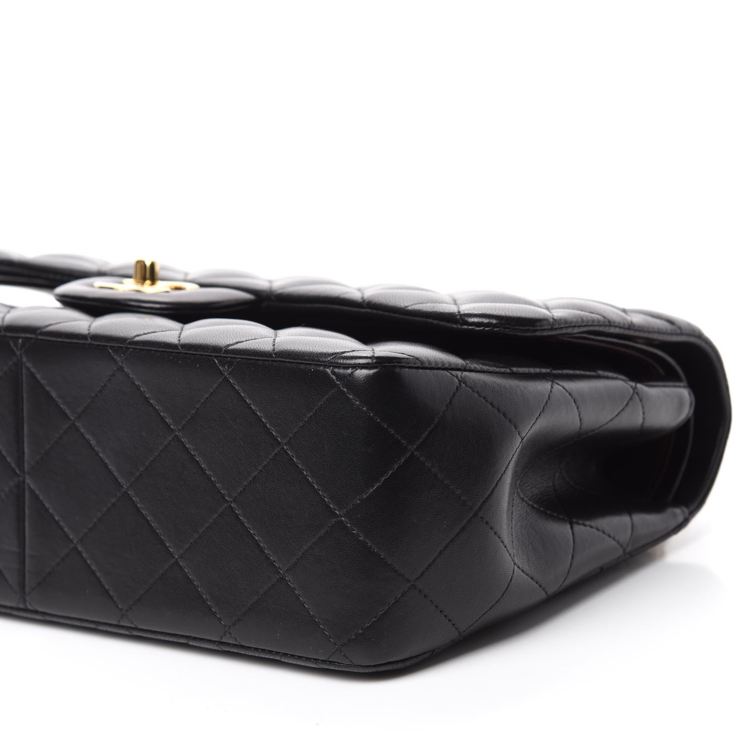 Chanel Lambskin Quilted Jumbo Double Flap Black 8 of 12