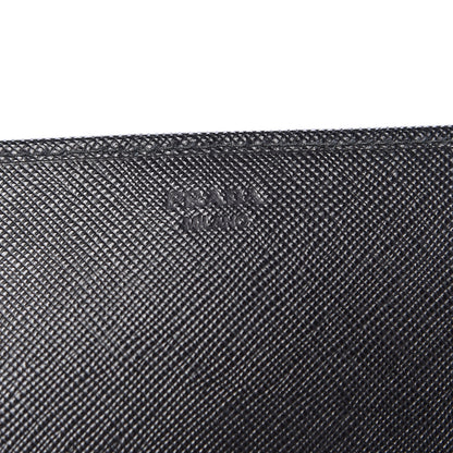 Prada Saffiano Metal Oro Chain Wallet Black 6 of 11