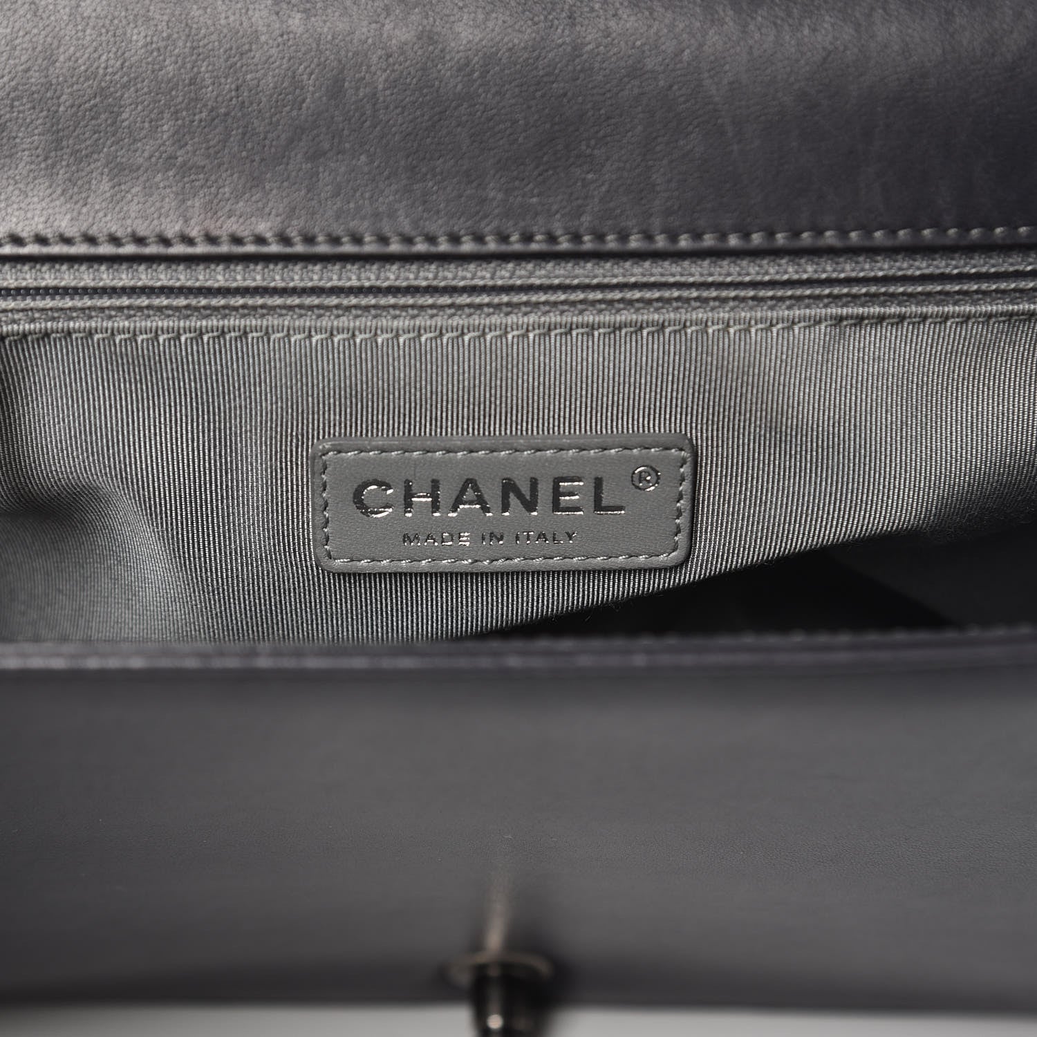 Chanel Lambskin Quilted Large Boy Flap Dark Grey 6 of 14