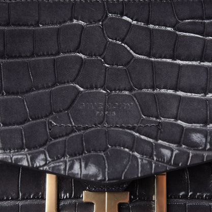 Givenchy Calfskin Crocodile Embossed Small Mystic Shoulder Bag Storm Grey 7 of 9