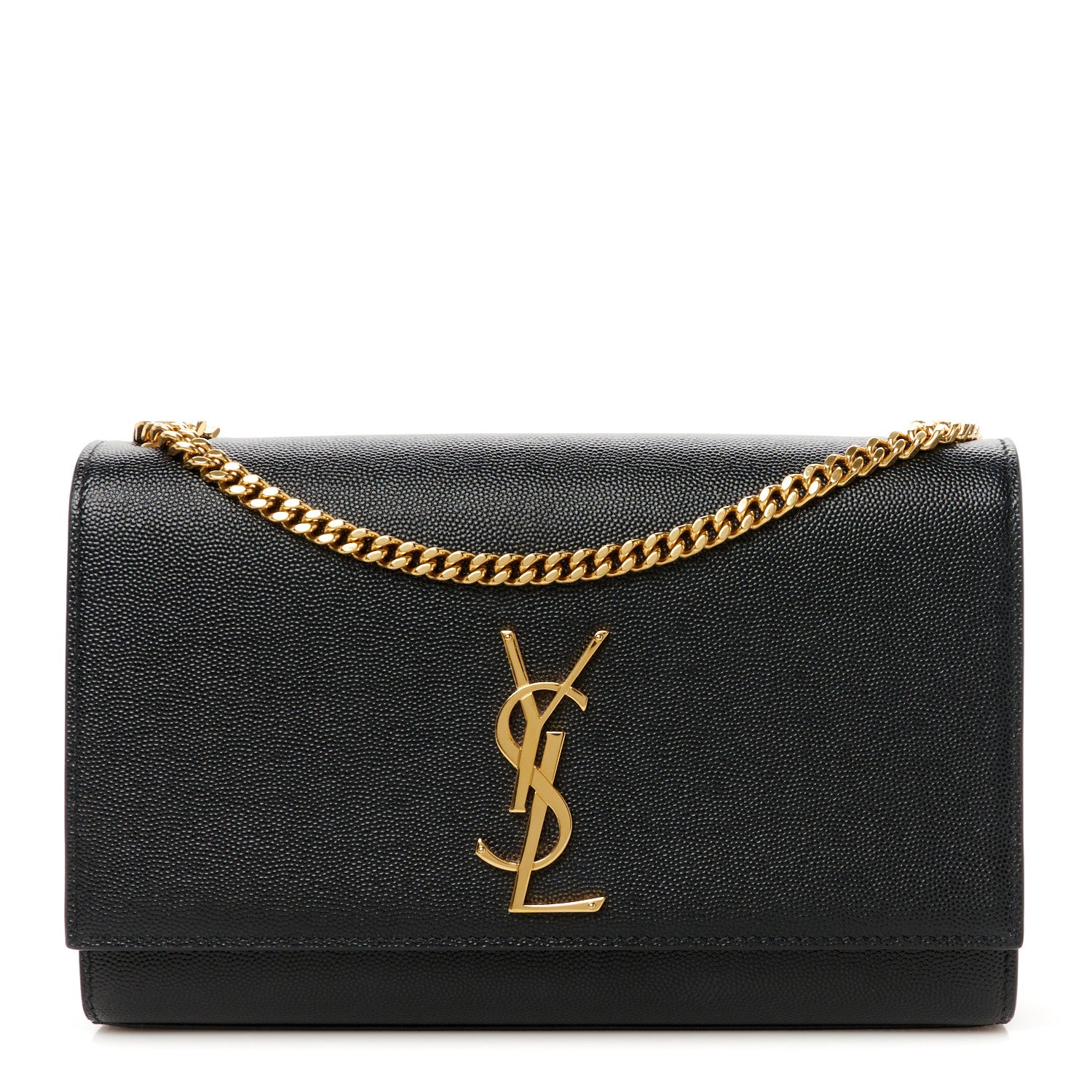 Saint Laurent Grain De Poudre Medium Classic Monogram Kate Satchel Black 1 of 11