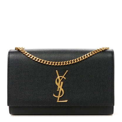 Saint Laurent Grain De Poudre Medium Classic Monogram Kate Satchel Black 1 of 11