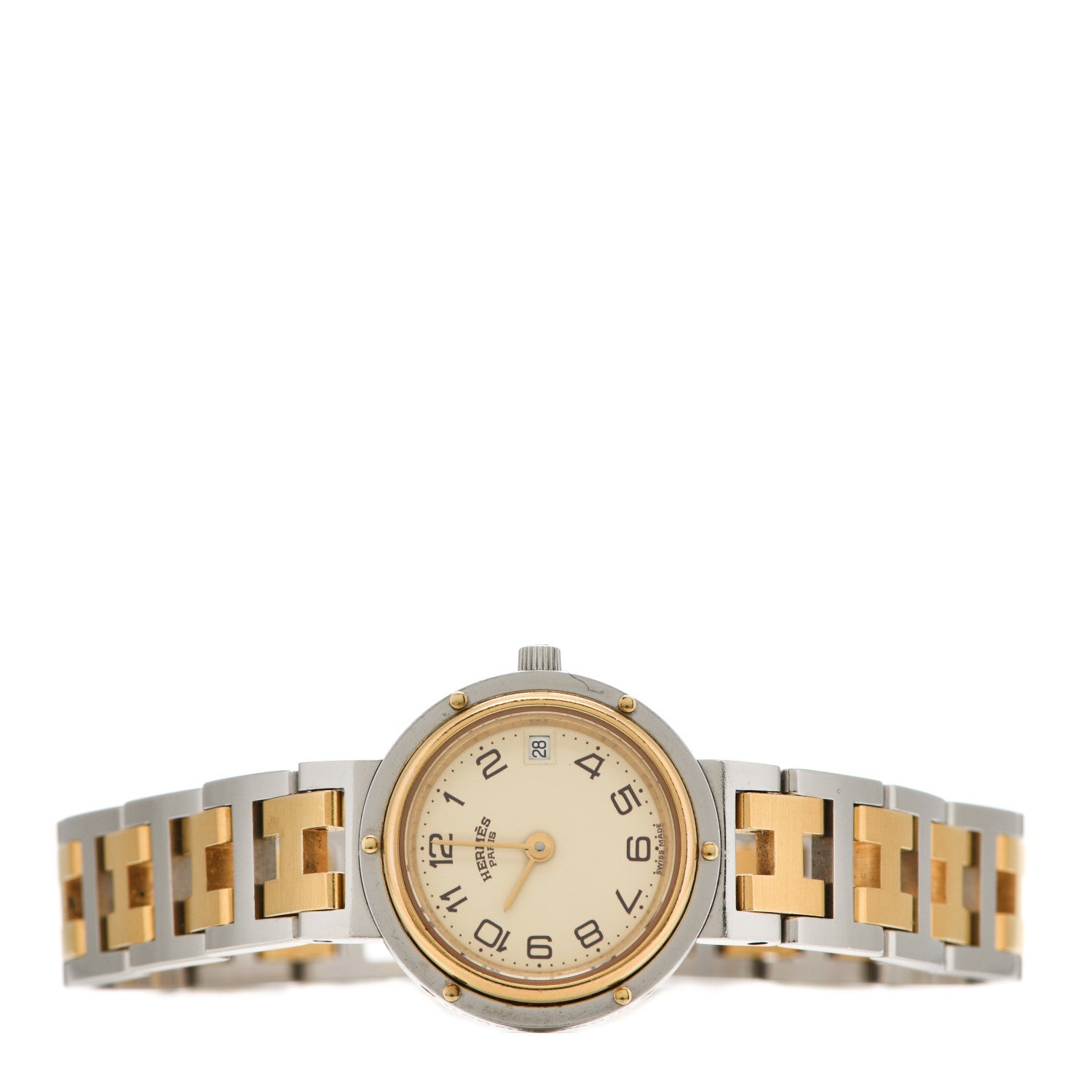 Hermes Stainless Steel 24mm Clipper Quartz Watch Gold 2 of 4