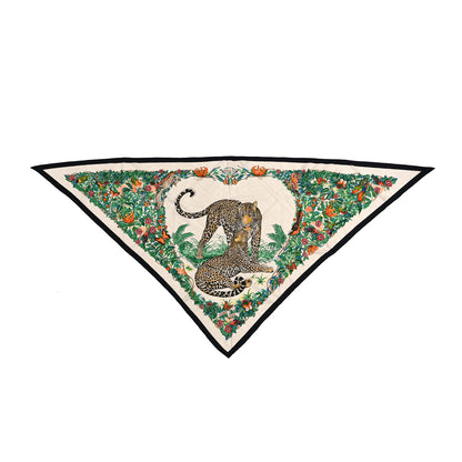Hermes Cashmere Silk Jungle Love Giant Triangle Scarf Black Naturel Multicolor 1 of 5