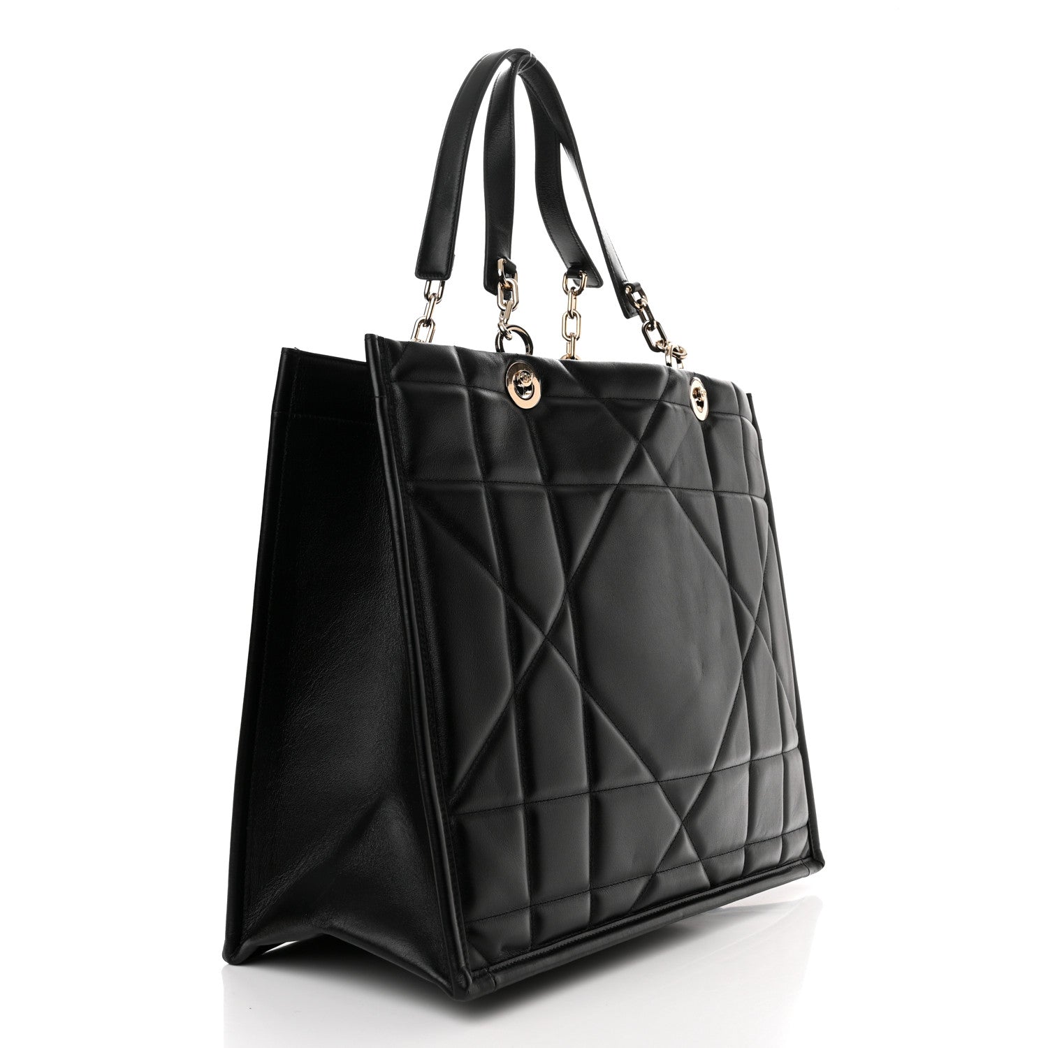 Christian Dior Calfskin Archicannage Medium Essential Tote Black 3 of 12