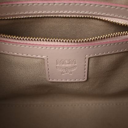 MCM Visetos Floral Leopard Essential Boston Bag Pink 6 of 9