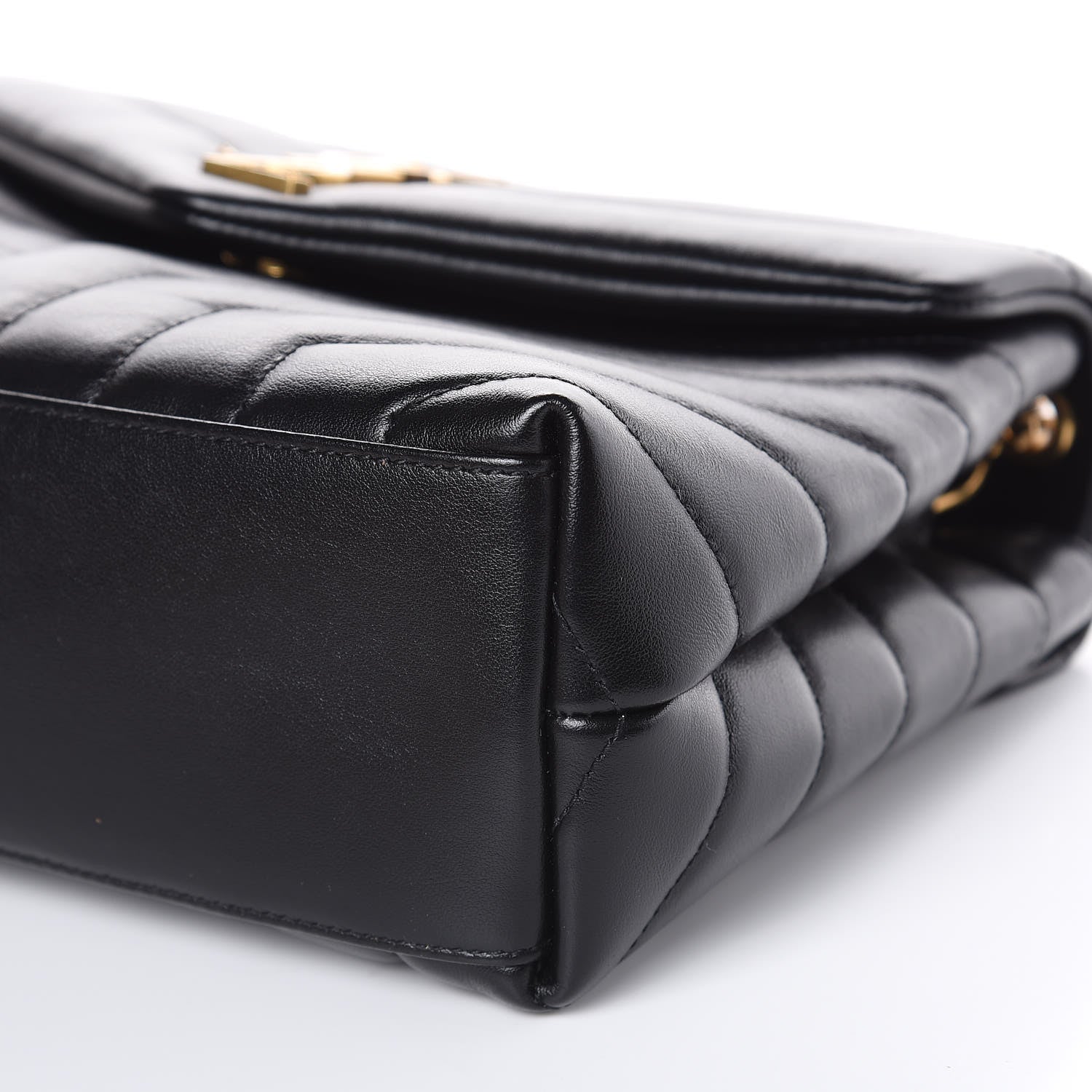 Saint Laurent Calfskin Y Quilted Monogram Small Loulou Chain Satchel Black 9 of 10