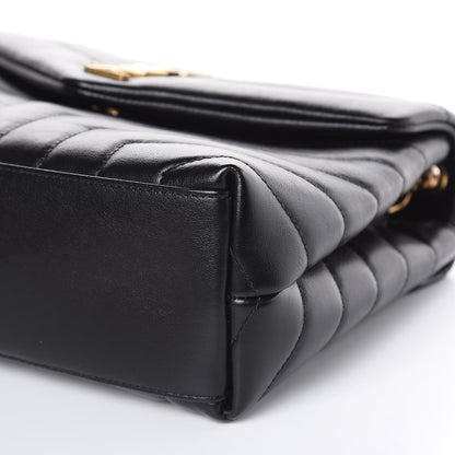 Saint Laurent Calfskin Y Quilted Monogram Small Loulou Chain Satchel Black 9 of 10