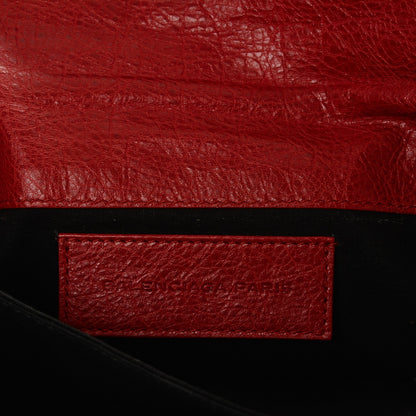 Balenciaga Agneau Classic Hardware Envelope Clutch Rouge Coquelicot 6 of 8
