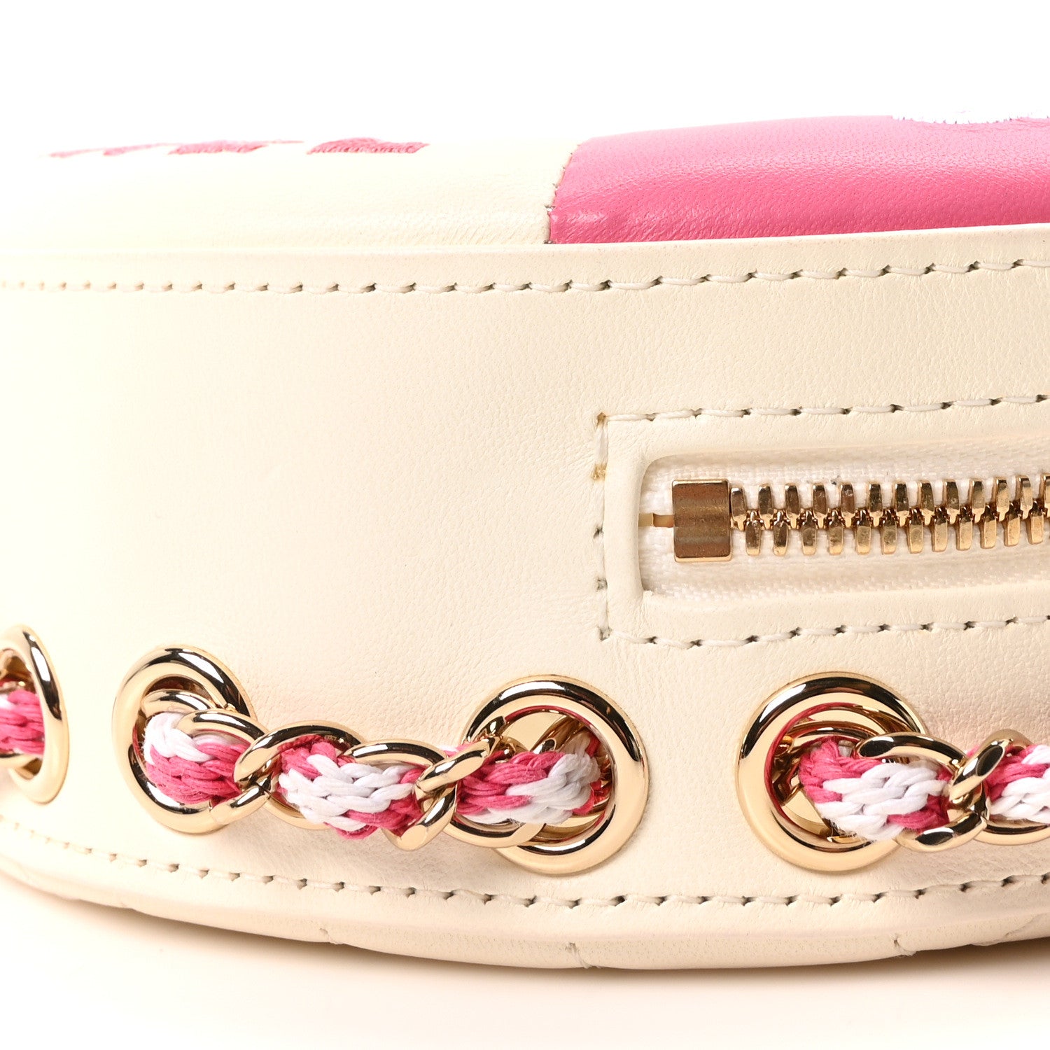 Chanel Lambskin Coco Lifesaver Round Bag Pink White 10 of 10