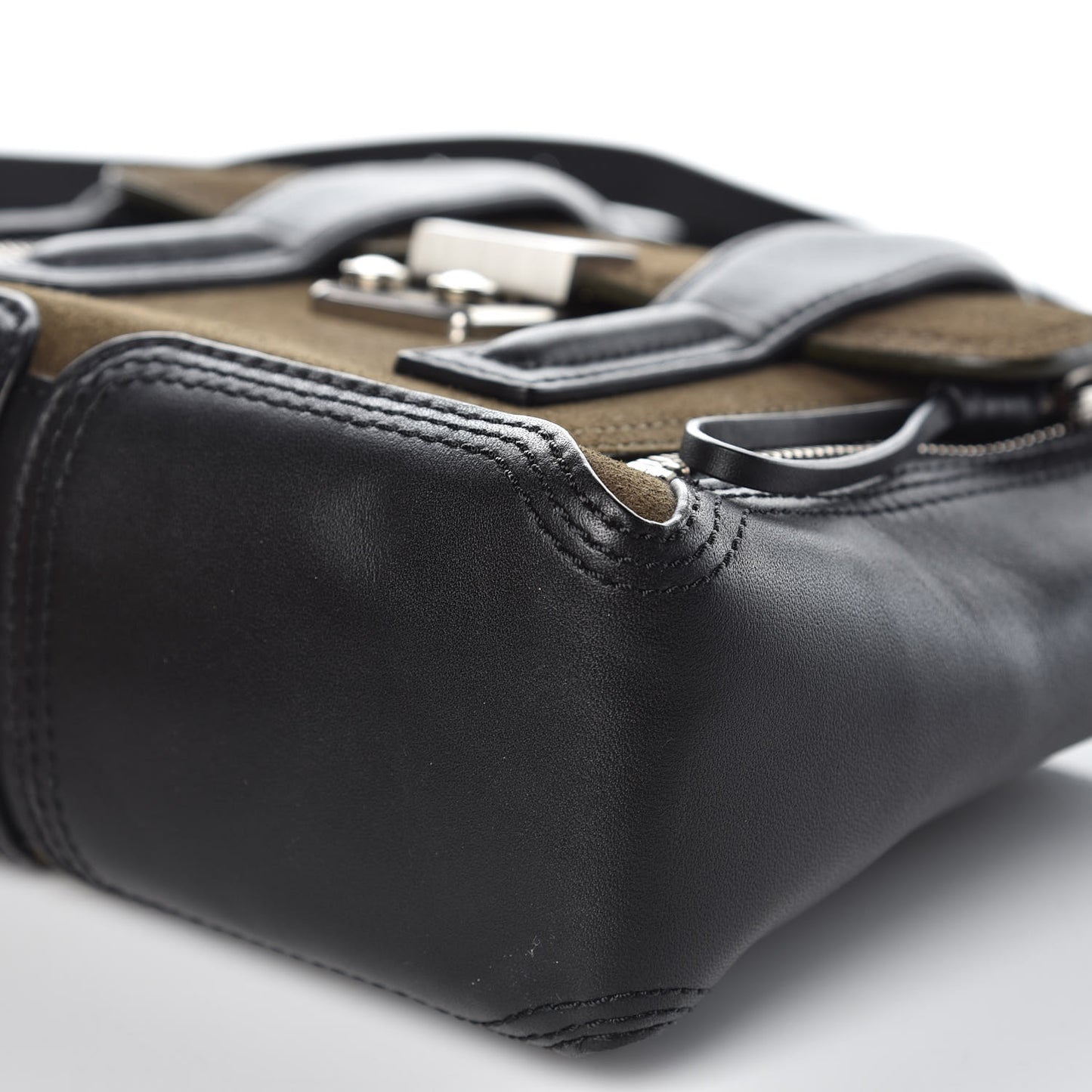 3.1 Suede Calfskin Mini Pashli Satchel Dark Moss