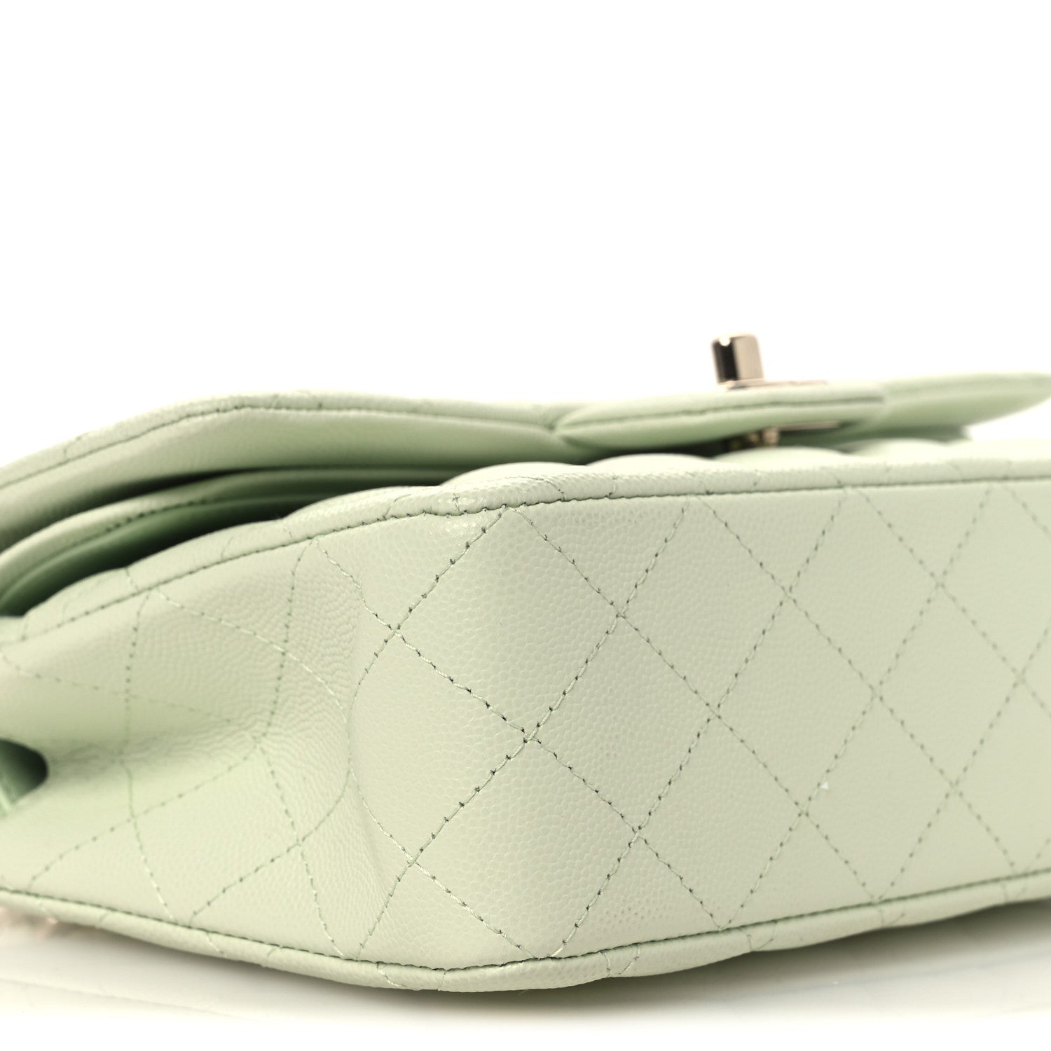 Chanel Caviar Quilted Small Double Flap Light Green 9 of 10