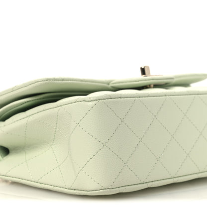 Chanel Caviar Quilted Small Double Flap Light Green 9 of 10