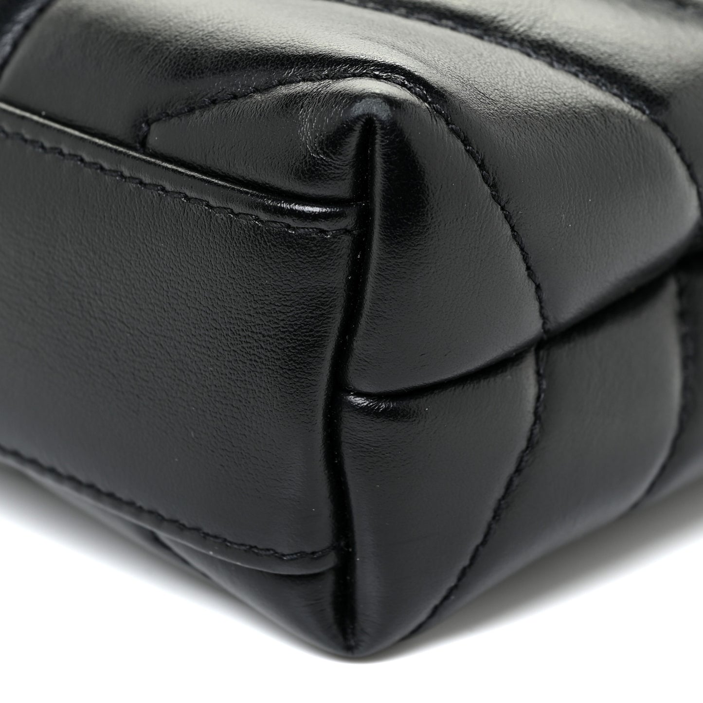 Calfskin Y Quilted Monogram Toy Loulou Crossbody Bag Black