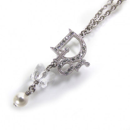 Christian Dior Pearl Crystal Necklace Silver 4 of 4