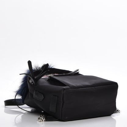 Fendi Nylon Vitello Fox Goat Fur Monster Eyes Mini Backpack Black Multicolor Sky 4 of 7