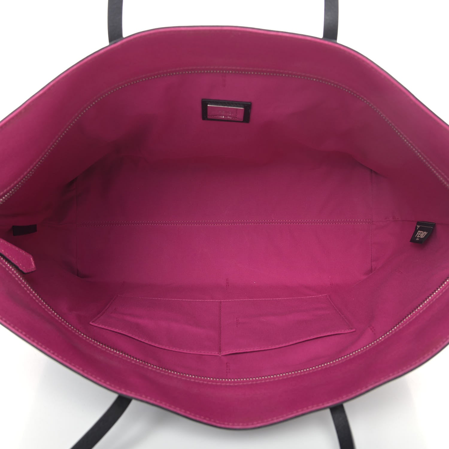 Fendi Vitello Elite Cuoio Monster Buggies Medium Roll Tote Carbone Black Multicolor Magenta 4 of 5