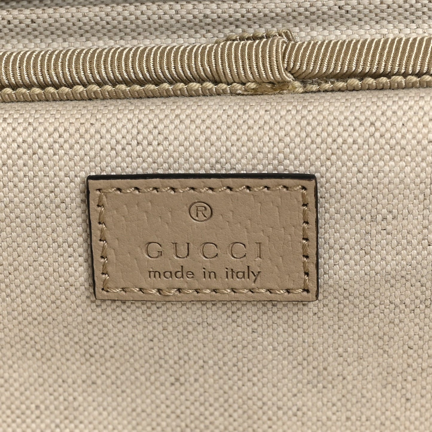 GG Supreme Monogram Textured Dollar Calfskin Web Small Savoy Cabin Trolley Beige Mystic White Oatmeal