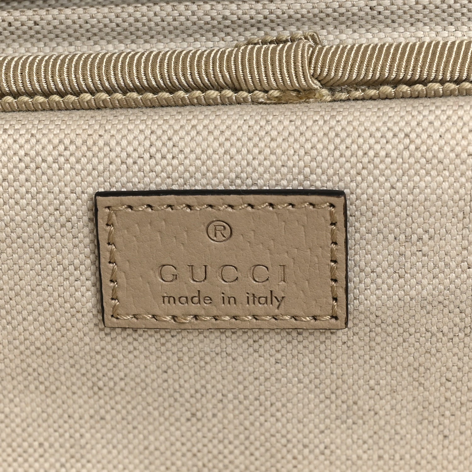 Gucci GG Supreme Monogram Textured Dollar Calfskin Web Small Savoy Cabin Trolley Beige Mystic White Oatmeal 6 of 9