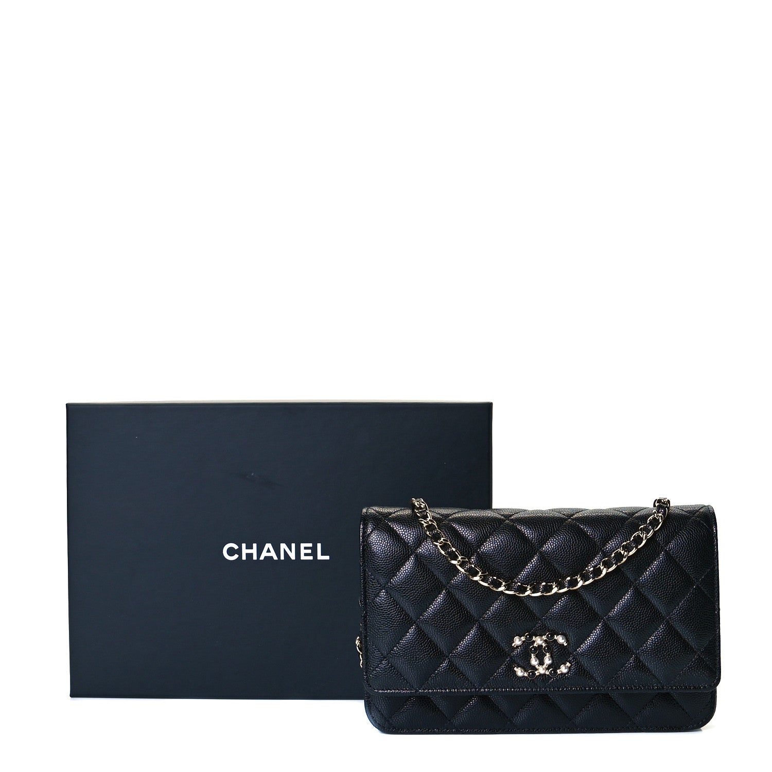 Chanel Caviar Quilted Coco Candy Wallet On Chain WOC Black 8 of 8