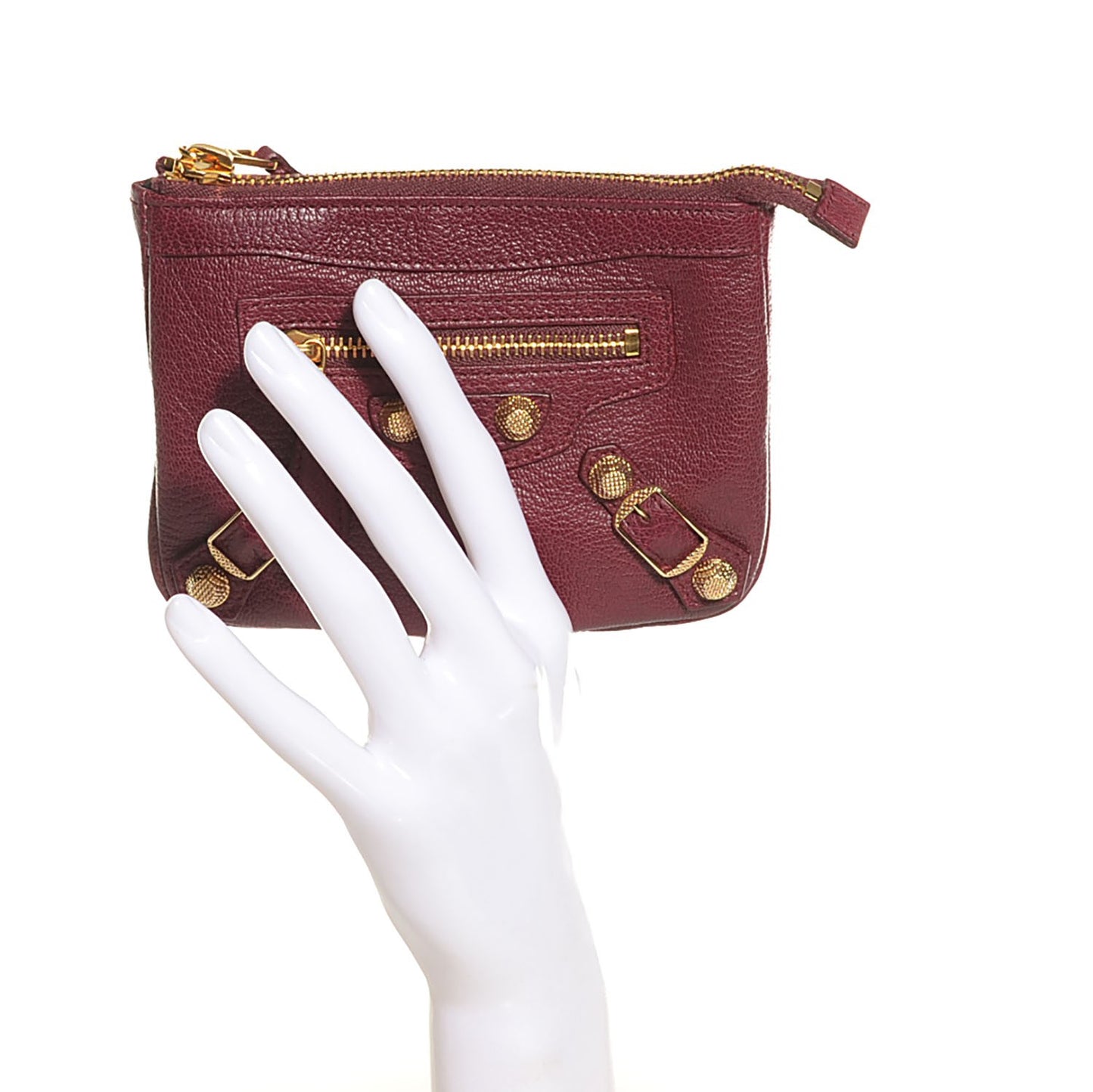 Chevre Hamilton Giant 12 Gold Hardware M Porte-Monnaie Coin Purse Cassis