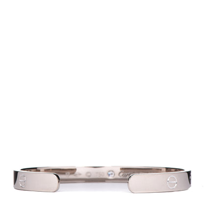 Cartier 18K White Gold 1 Diamond LOVE Cuff Bracelet 17 3 of 4