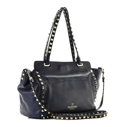 Valentino Garavani Vitello Small Rockstud Tote Marine 3 of 10