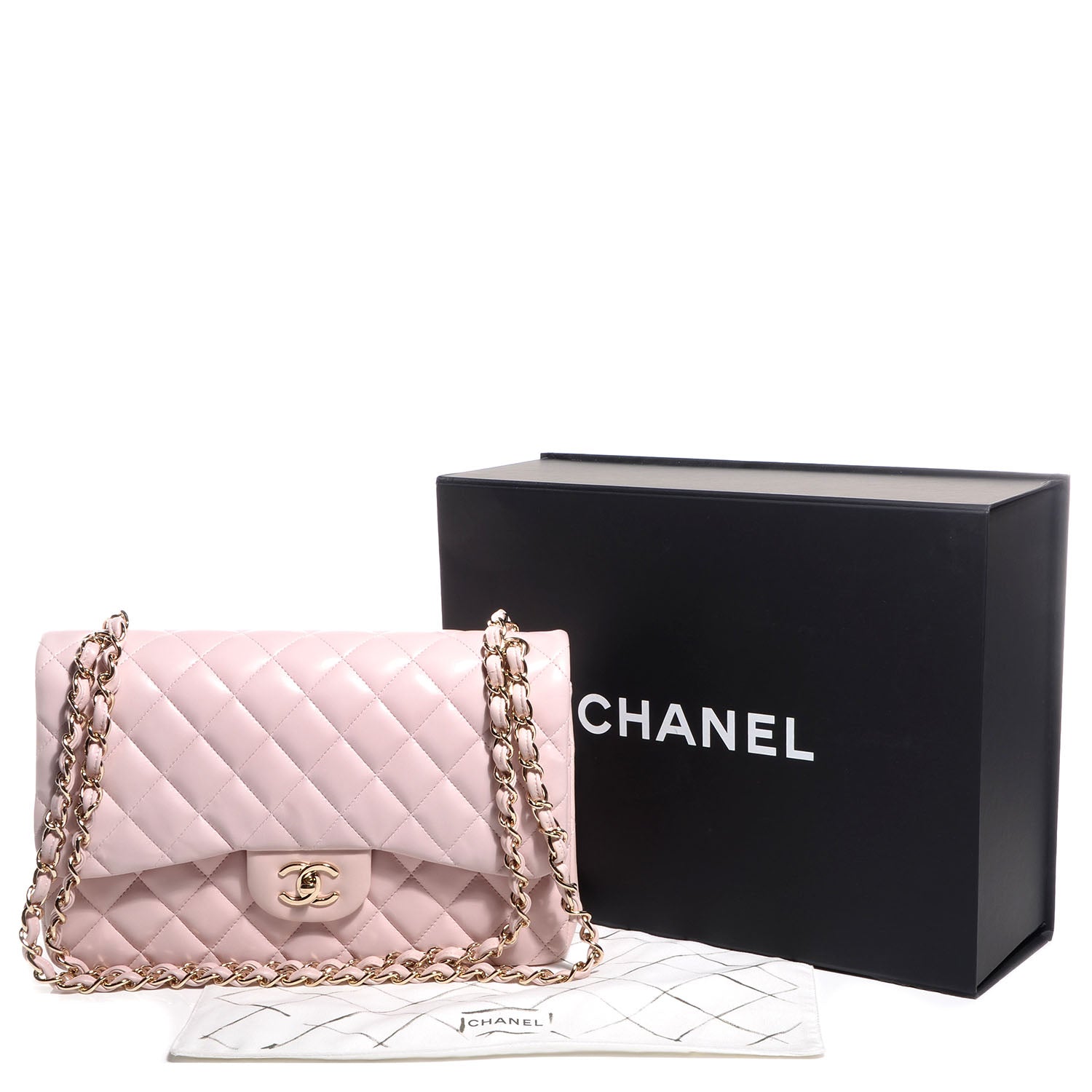 Chanel Lambskin Quilted Jumbo Double Flap Light Pink 5 of 9
