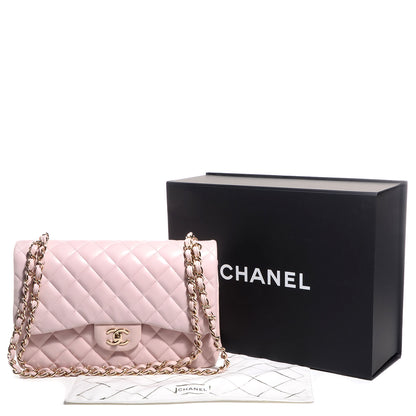 Chanel Lambskin Quilted Jumbo Double Flap Light Pink 5 of 9