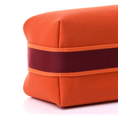 Hermes Canvas Small Bride-A-Brac Pouch Orange Burgundy 8 of 10