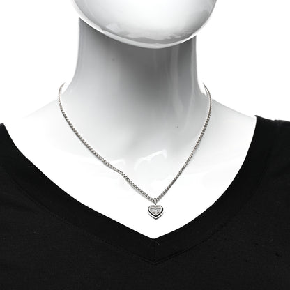 Chopard 18K White Gold 3 Happy Diamonds Icons Heart Pendant Necklace 2 of 4