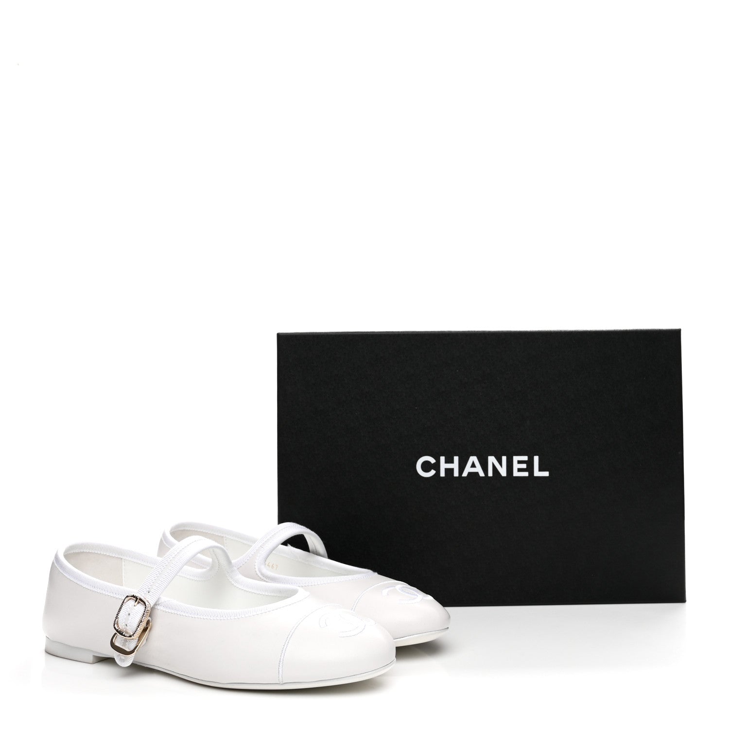 Chanel Lambskin Mary Jane Flats 38.5 White 10 of 10