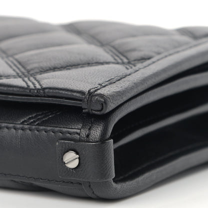 Saint Laurent Lambskin Diamond Quilted Becky Chain Wallet Black 10 of 10
