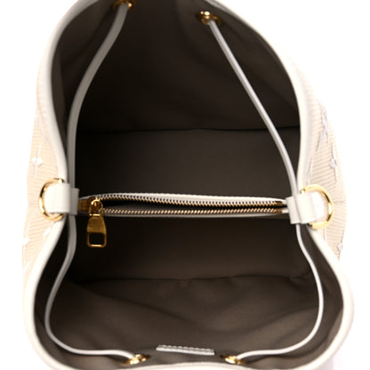 Louis Vuitton Cotton Monogram Embroidered Neonoe MM Beige White 5 of 8
