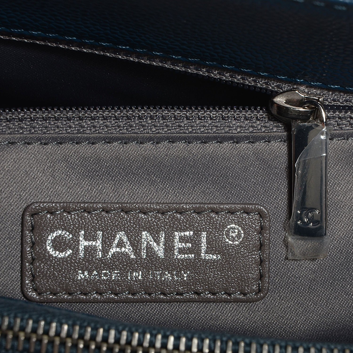 Chanel Caviar Grand Shopping Tote GST Dark Blue 5 of 6